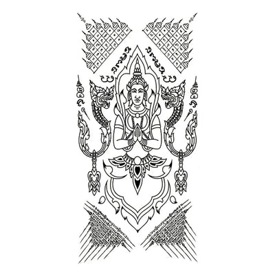 Creative Buddha Tiger Divine Beast Thai Tattoo Stickers DIY Waterproof Temporary Tattoo Skin Paper For Tatoo Men stickers