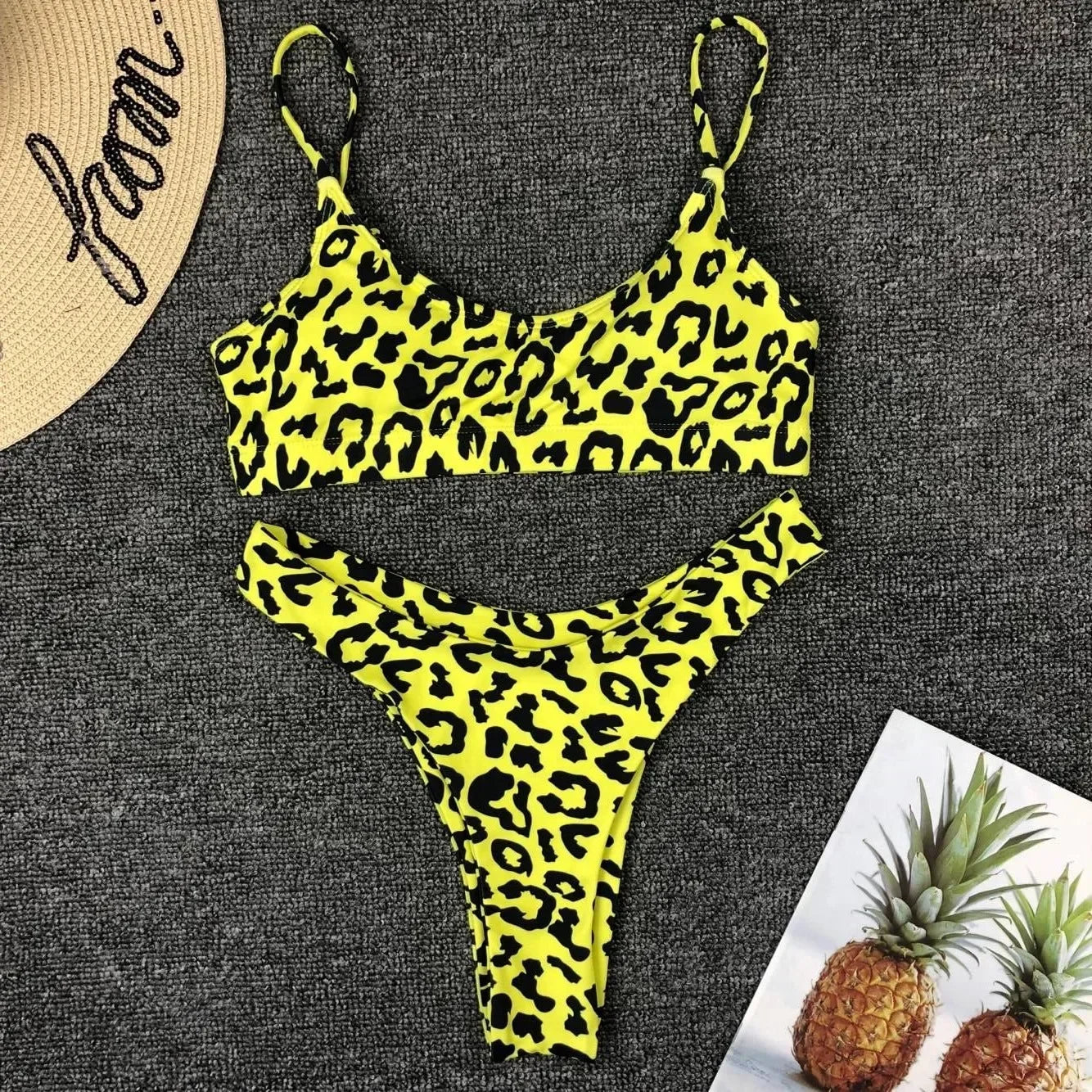Neon Yellow Green Swimsuit Women Sexy Solid Push Up Micro Bikini 2024 Brazilian Summer Beach Bathing Suit Thong Swimwear Biquini