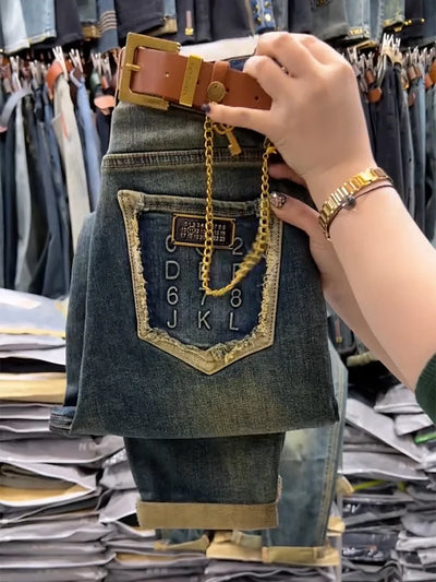 Y2k Women Jeans 2024 New High-waist Large Size Women's Pants Radish Haren Pants Thin Stretch Nine Points Daddy Pants Fashion 4XL