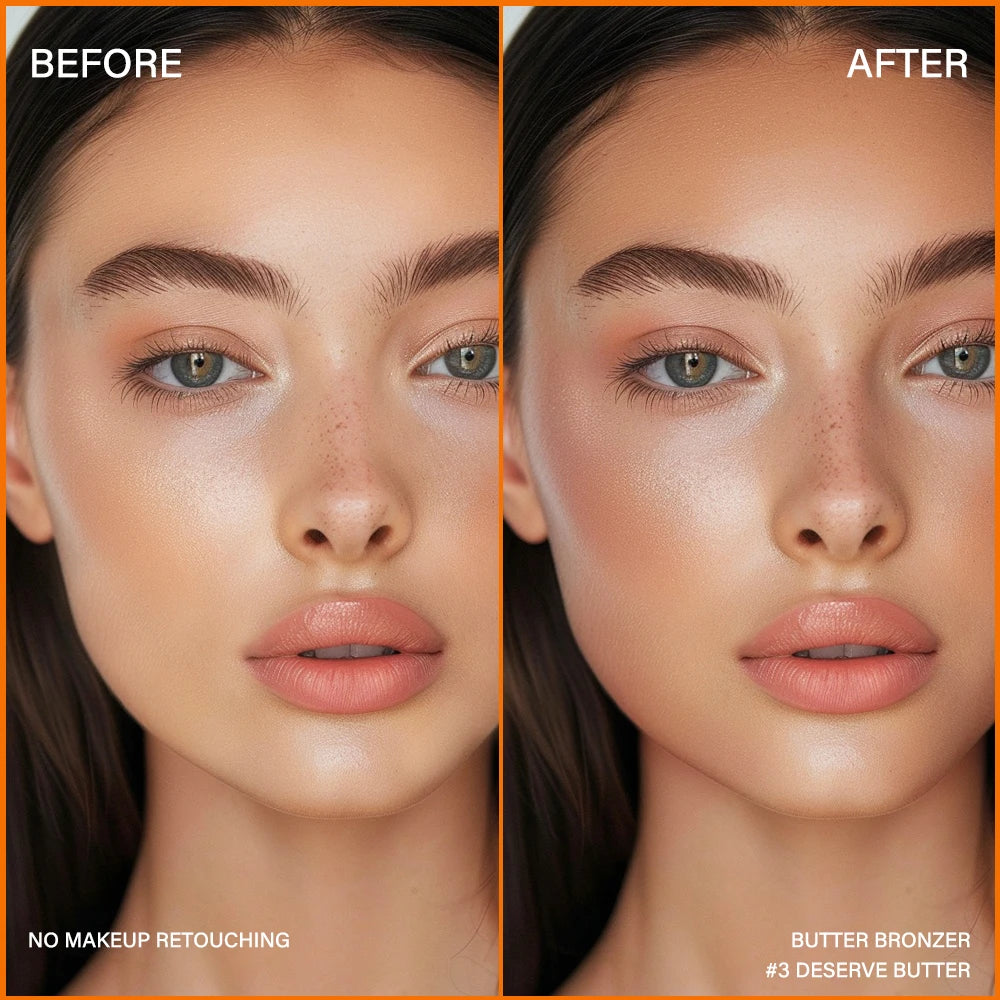 Bronzer Butter Bronzer for Dark Complexions Contour Palette with Matte Brown Shades for Nose Cheek and Profile Natural Nude Make