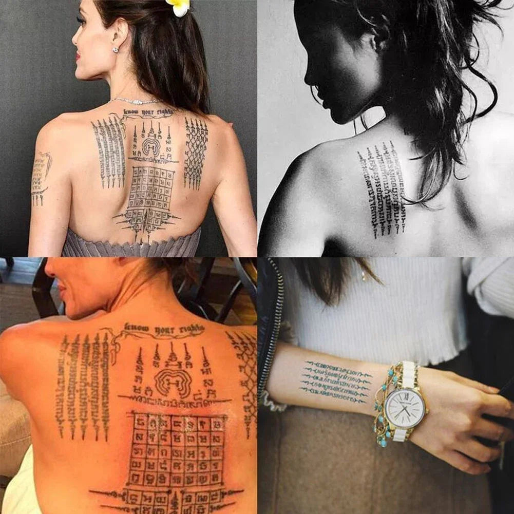 Creative Buddha Tiger Divine Beast Thai Tattoo Stickers DIY Waterproof Temporary Tattoo Skin Paper For Tatoo Men stickers
