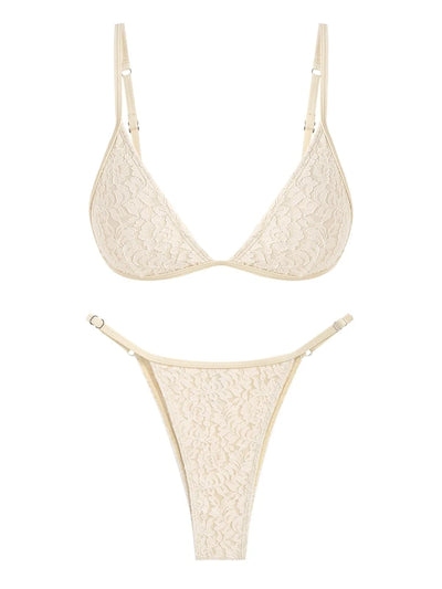 ZAFUL Sexy Lace Triangle Bikinis For Women Floral Swimsuit Tanga String Bikini Two Piece Set Swimwear Female Beachwear Woman New
