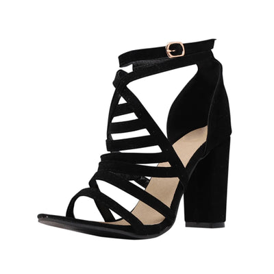 2022 Women Sexy Sandals Lady High Heels Design Women's Cross Strap Bandage Shoes Lady Party Female Ankle Strap   Summer