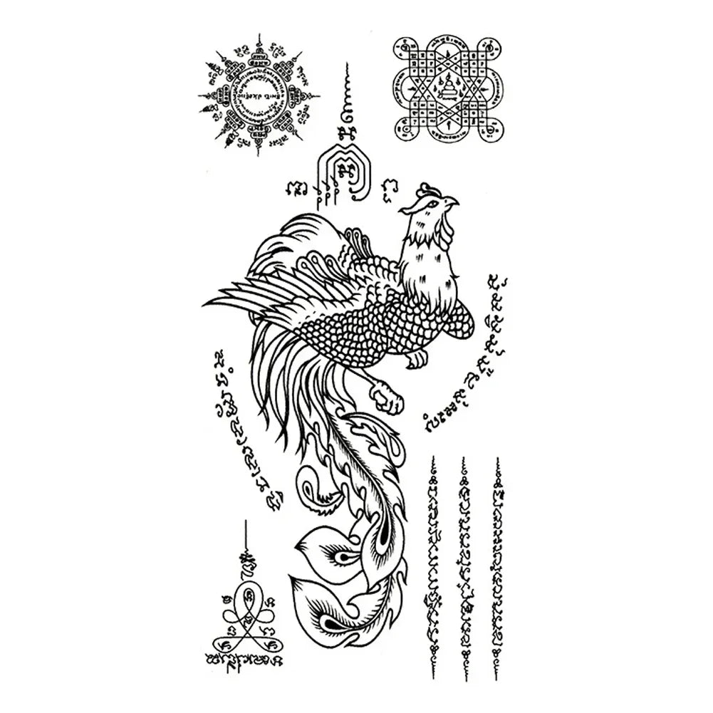 Creative Buddha Tiger Divine Beast Thai Tattoo Stickers DIY Waterproof Temporary Tattoo Skin Paper For Tatoo Men stickers