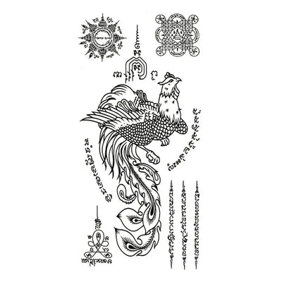 Creative Buddha Tiger Divine Beast Thai Tattoo Stickers DIY Waterproof Temporary Tattoo Skin Paper For Tatoo Men stickers