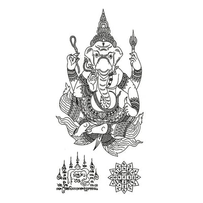 Creative Buddha Tiger Divine Beast Thai Tattoo Stickers DIY Waterproof Temporary Tattoo Skin Paper For Tatoo Men stickers