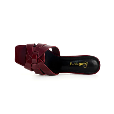 Summer Women's Slippers Plus Size 35-44 Fashion High Heels Leather Open Toe Square Party Shoes Elegant Slim Heels Women's Shoes