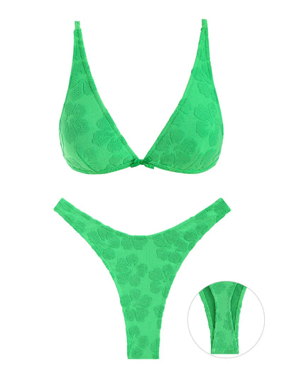ZAFUL Sexy Lace Triangle Bikinis For Women Floral Swimsuit Tanga String Bikini Two Piece Set Swimwear Female Beachwear Woman New