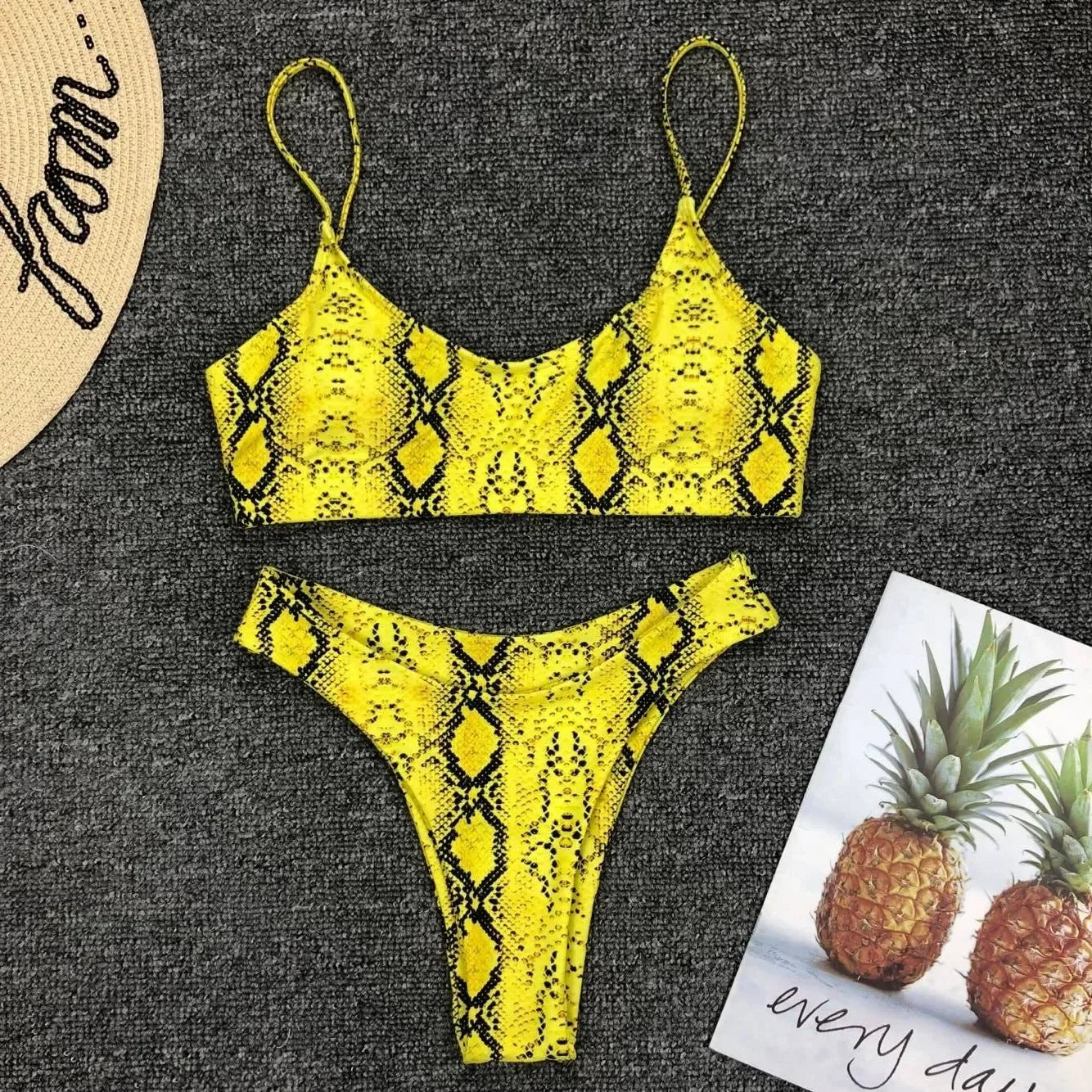 Neon Yellow Green Swimsuit Women Sexy Solid Push Up Micro Bikini 2024 Brazilian Summer Beach Bathing Suit Thong Swimwear Biquini