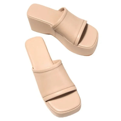 Punk Open Toe Platform High Heels Beach Slippers Female Summer Orange Green Wedges Shoes For Women Sandals Flip Flops