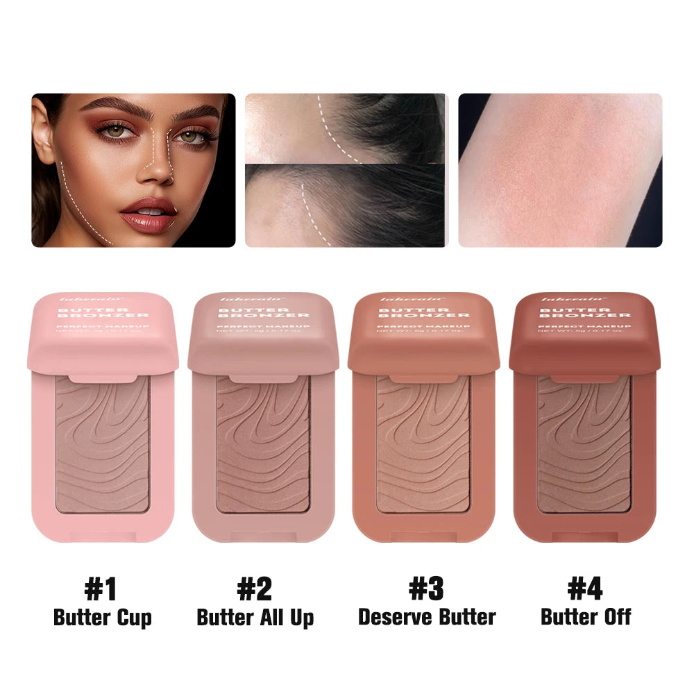 Bronzer Butter Bronzer for Dark Complexions Contour Palette with Matte Brown Shades for Nose Cheek and Profile Natural Nude Make