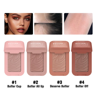Bronzer Butter Bronzer for Dark Complexions Contour Palette with Matte Brown Shades for Nose Cheek and Profile Natural Nude Make